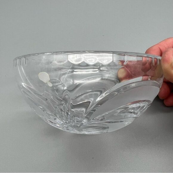 Rogaska Full Lead Crystal Frosted Swirl Bowl Candy Dish 5.5” Yugoslavia - Picture 3 of 9